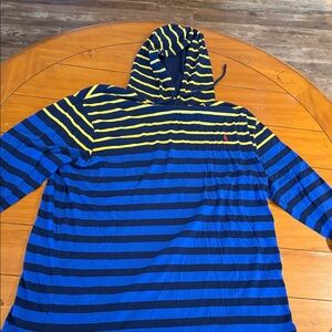 Polo by Ralph Lauren Navy and Yellow Striped Hooded Tee